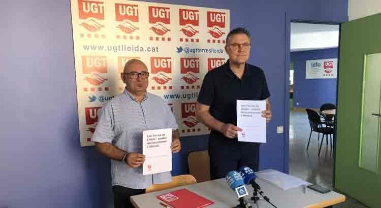 La UGT-Terres de Lleida ha presentat  l’estudi ‘Les Terres de Lleida: anàlisi socioeconòmic i laboral’, una radiografia de la situació que viuen a dia d’avui les empreses de la demarcació de Lleida.