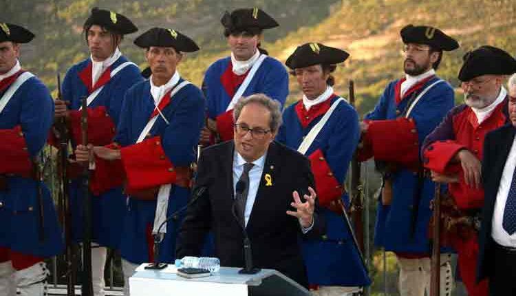 El president de la Generalitat aprofita la commemoració de la batalla de Talamanca per mostrar el seu suport a la mesa del Parlament