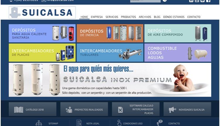 SUICALSA, referente en la fabricación de depósitos de agua y productos a medida para fontanería, inaugura web