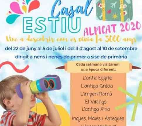 ALPICAT. L’Ajuntament i el Club Jove Alpicat ofereixen un casal d’estiu pioner adreçat a nens i nenes de 1r a 6è de Primària