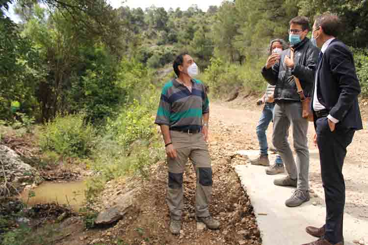 l subdelegat del Govern visita les obres de recuperació que la CHE porta a terme a la llera del riu Set al Vilosell