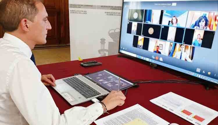 Reunió telemàtica del subdelegat del Govern a Lleida, José Crespín, amb els directors i directores provincials de la Administració General de l’Estat a Lleida.