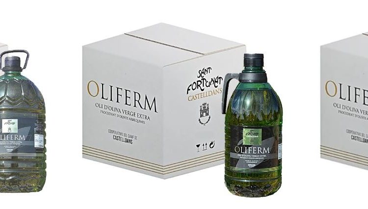 “OLIFERM”. L'OR LÍQUID DE CASTELLDANS. OLI D’OLIVA VERGE EXTRA. Cooperativa del Camp Sant Fortunat. CASTELLDANS.