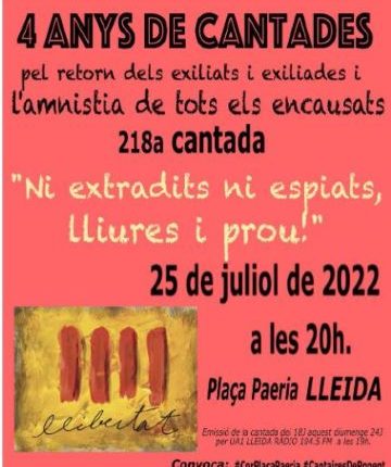 "Ni extradits ni espiats, lliures i prou"